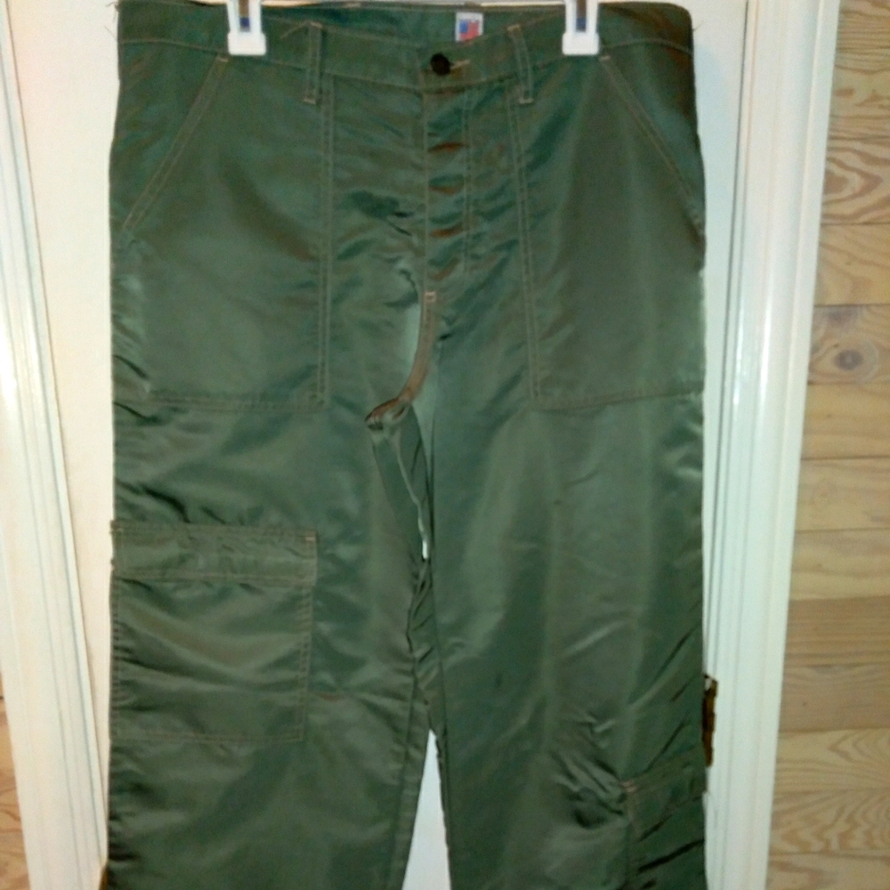 VINTAGE wet look wide leg cargo pants